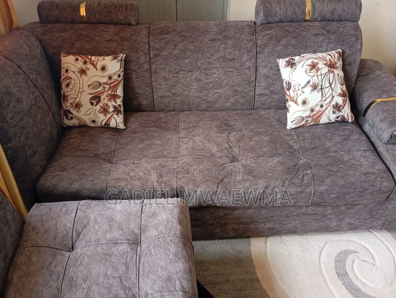 Used Grey L-Shaped Sofa in Good Condition. Comes With Mini Tables