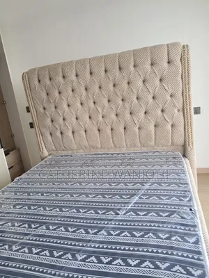 Luxury Upholstered Bed + Mattress (5x6 / Queen Size) – New