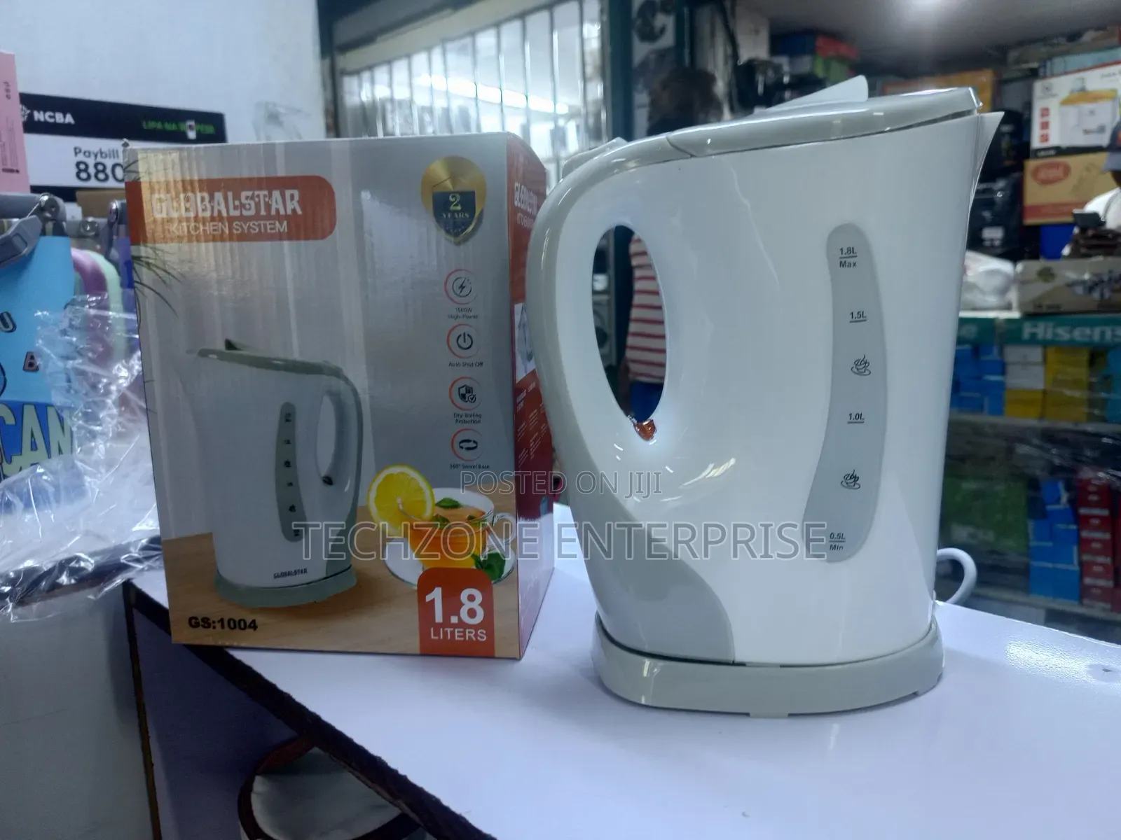 Globalstar 1004
Electric Kettle 1.8litres
With 1500 Watts 