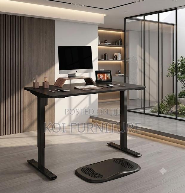 Office Desk; 1.2 Meters Computer White Adjustable Height Table - thumbnail 2
