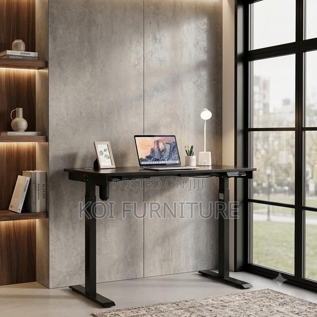 Office Desk; 1.2 Meters Computer White Adjustable Height Table - thumbnail 4