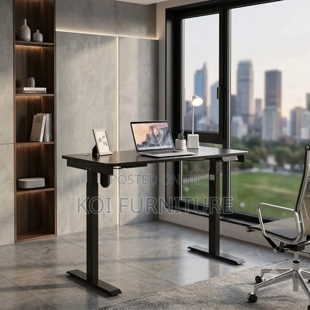 Office Desk; 1.2 Meters Computer White Adjustable Height Table