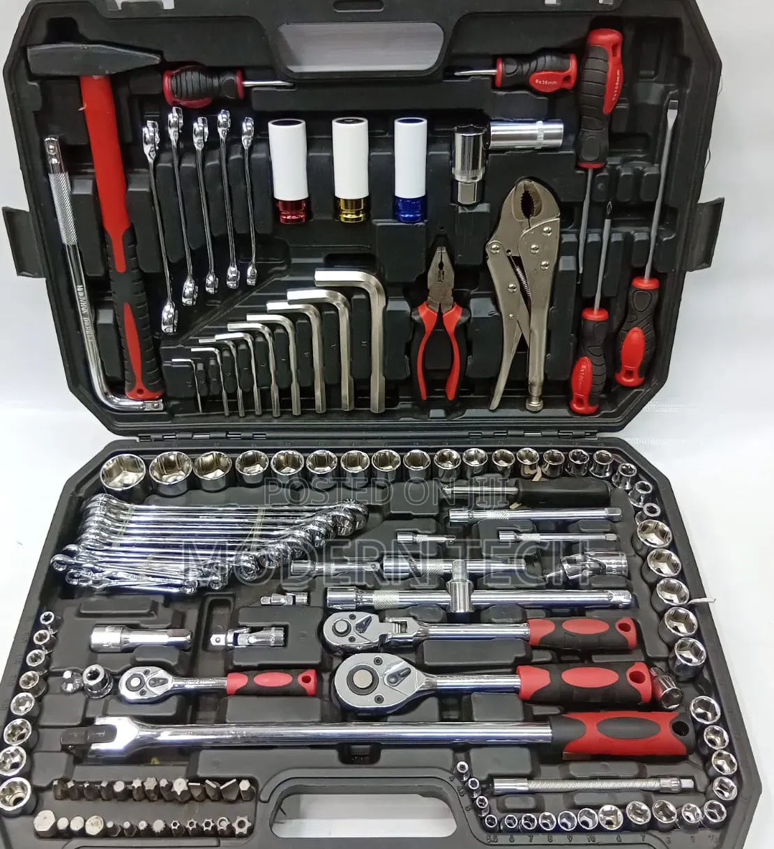 142 PCS Mechanic Socket Tool Kit Set,