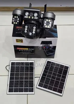 V380 4g Triple Lens 3 Lens Dual Panels With 15x Zoom Solar Camera
