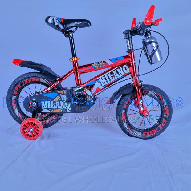 Milano Kids Bicycle Size 12 With Training Wheels Water Bottle