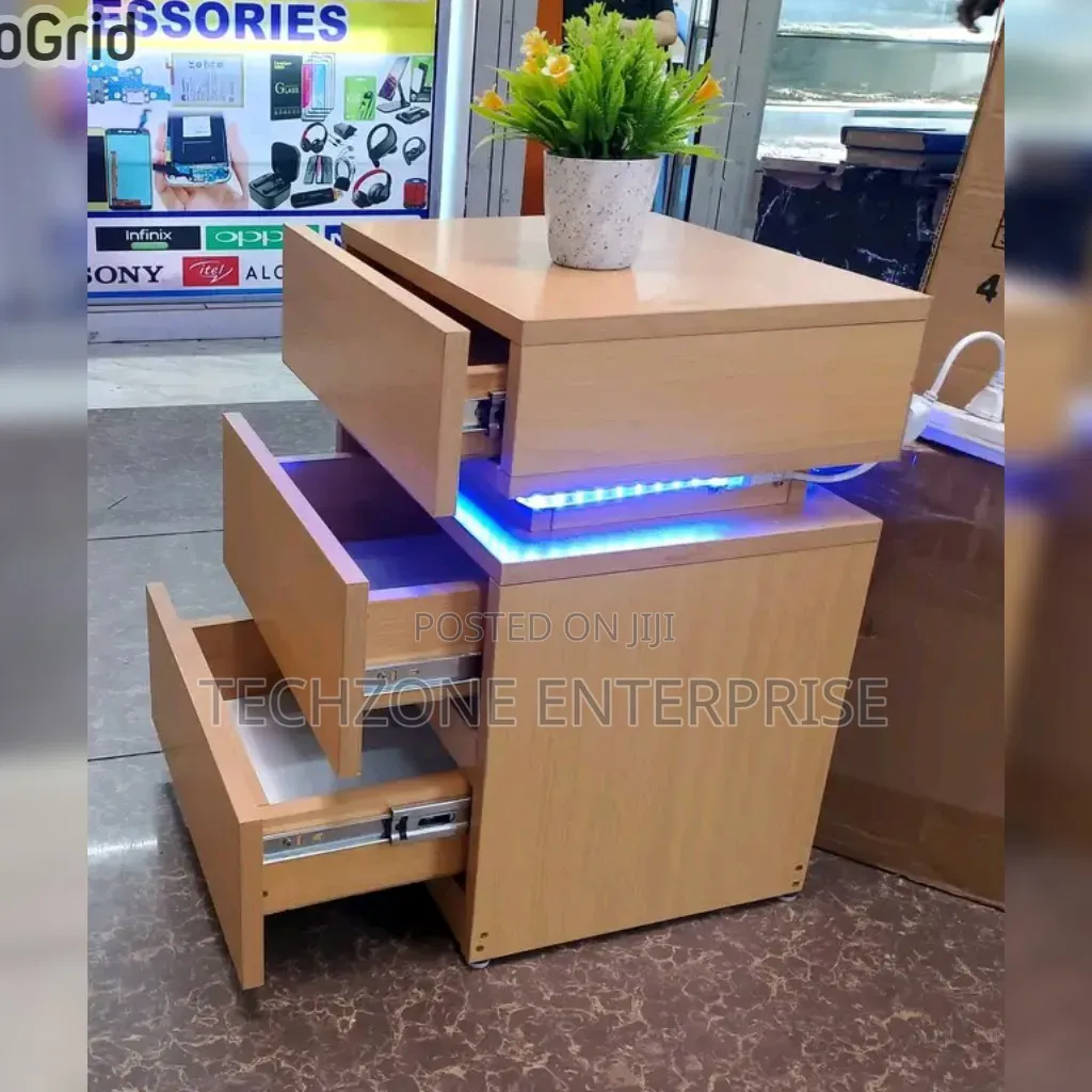 Vasagle Bedside Stand With Led Lights 