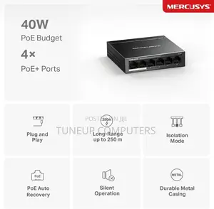 Mercusys 6-Port 10/100mbps Desktop Switch With 4-Port Poe