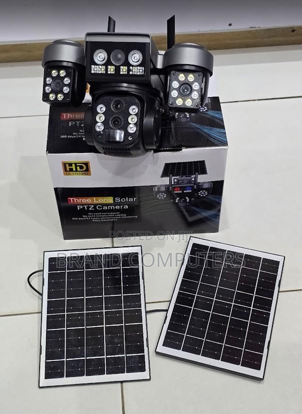 Dual Panel Tripple Lens 4g Solar PTZ CCTV Surveillance Camera