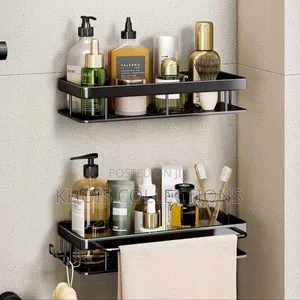 2pcs Rectangular Shelf With Towel Holder