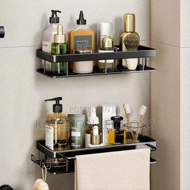 2pcs Rectangular Shelf With Towel Holder