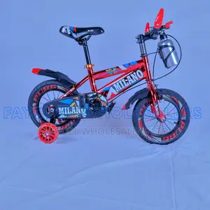 Red Milano Kids Bicycle – 12 Inch With Training Wheels