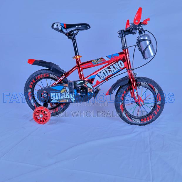 Red Milano Kids Bicycle – 12 Inch With Training Wheels