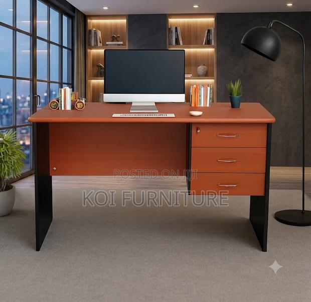 Office Desk; 1.4 Meters Brown Executive Study Area Desk - main view