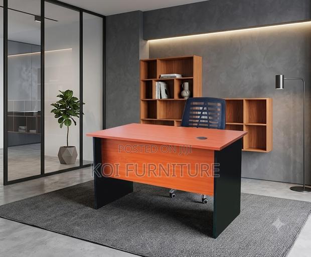 Office Desk; 1.4 Meters Brown Executive Study Area Desk - thumbnail 2