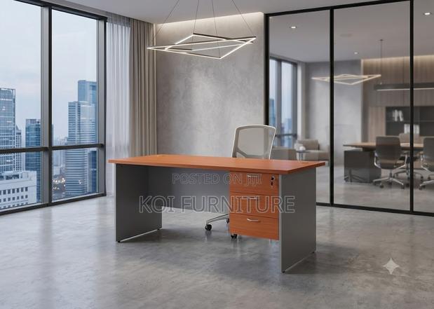 Office Desk; 1.4 Meters Brown Executive Study Area Desk - thumbnail 4