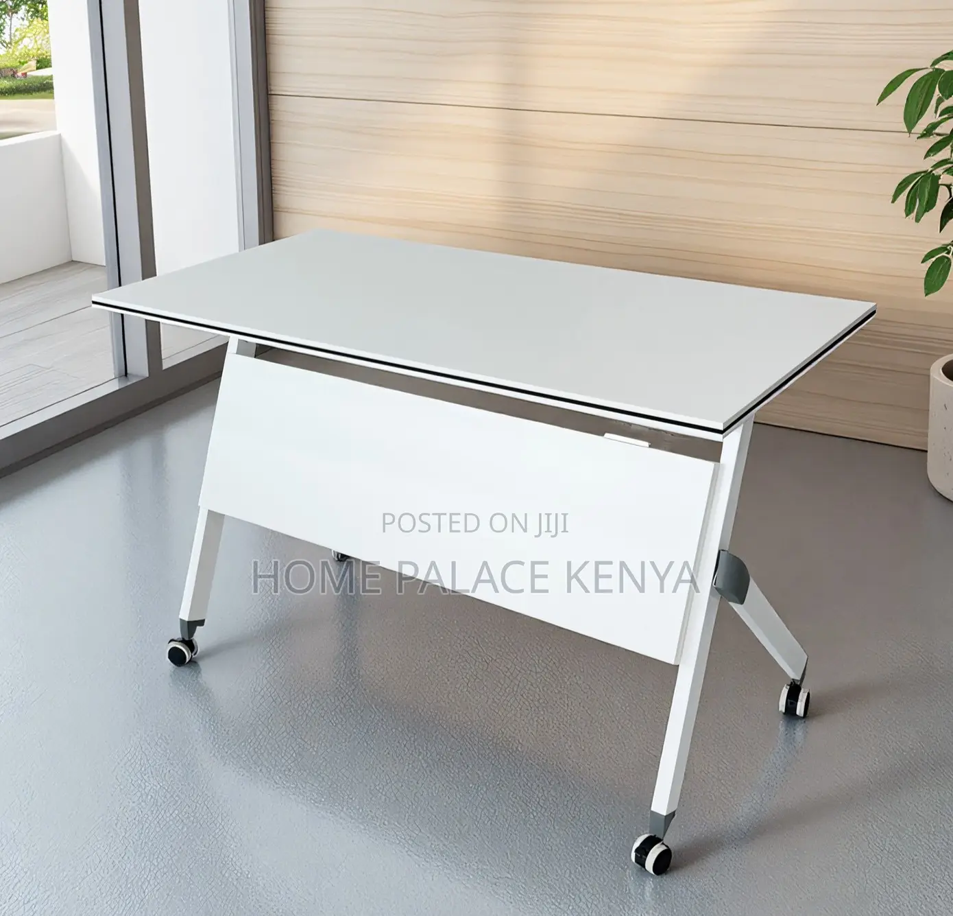 Study Desk: Folding Work Desk With Casters for Mobility