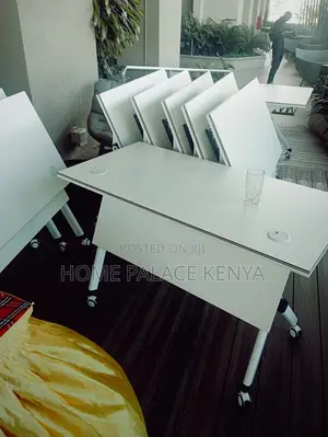 Study Desk: Folding Work Desk With Casters for Mobility