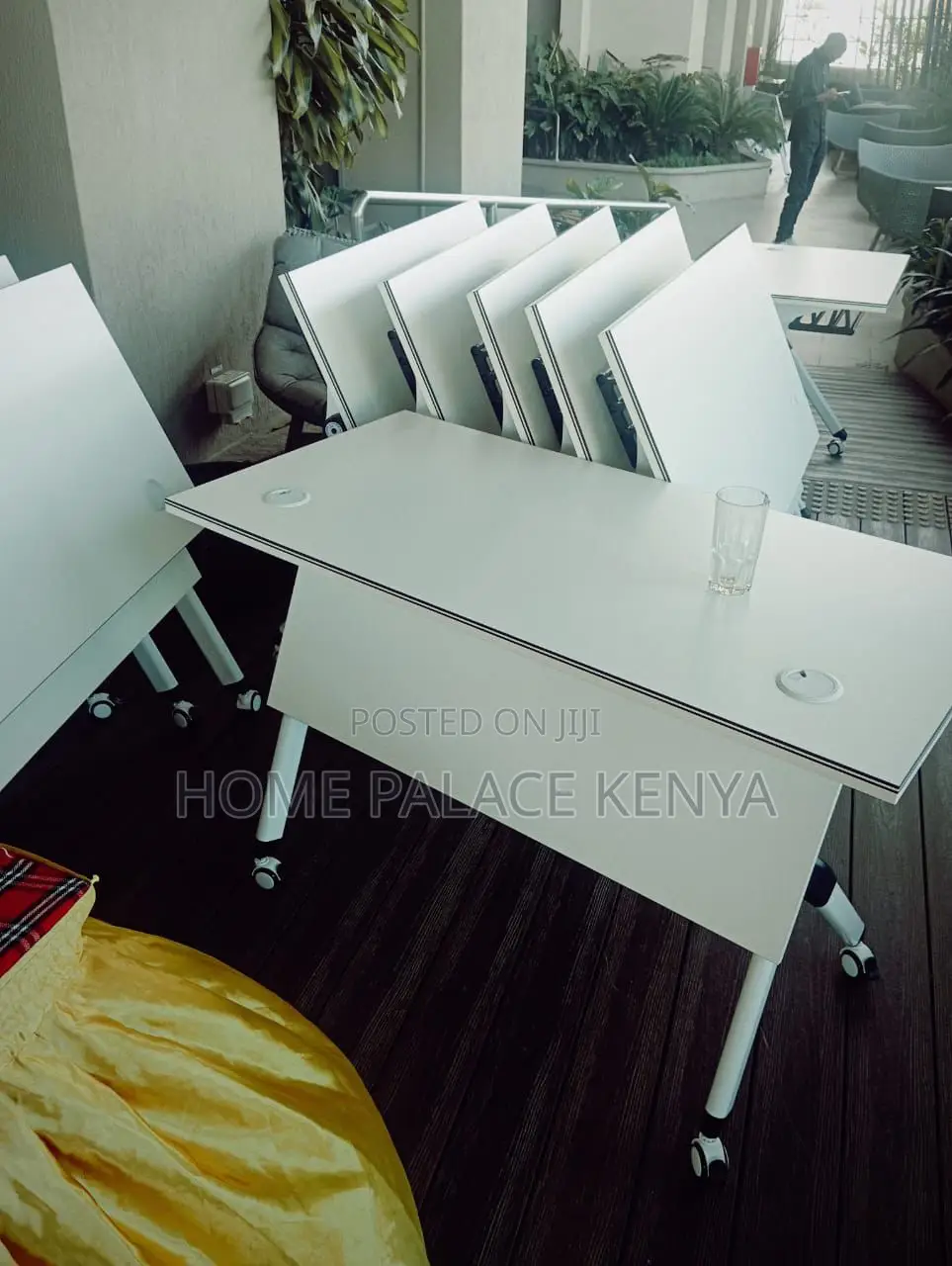 Study Desk: Folding Work Desk With Casters for Mobility
