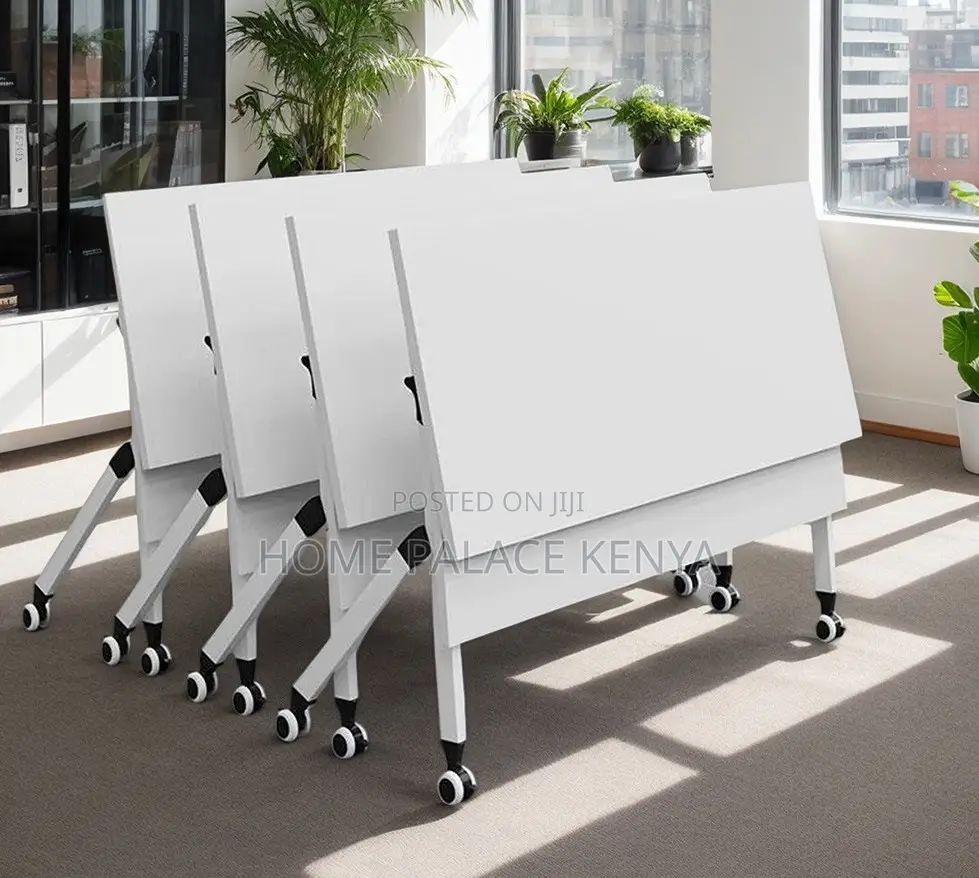 Study Desk: Folding Work Desk With Casters for Mobility