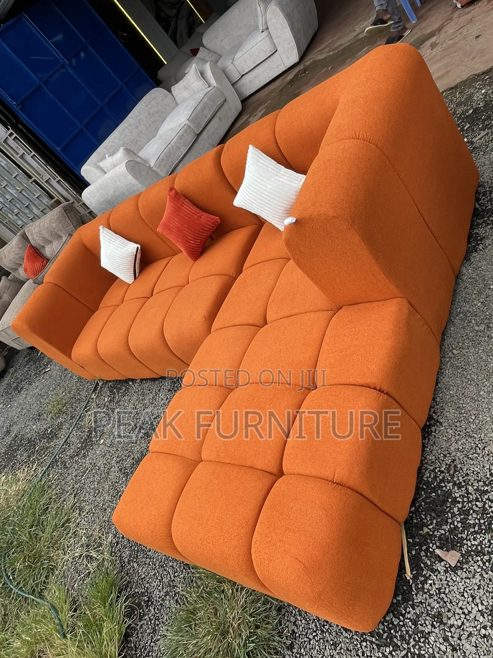 Luxury Orange Bubble Lseat Sofa