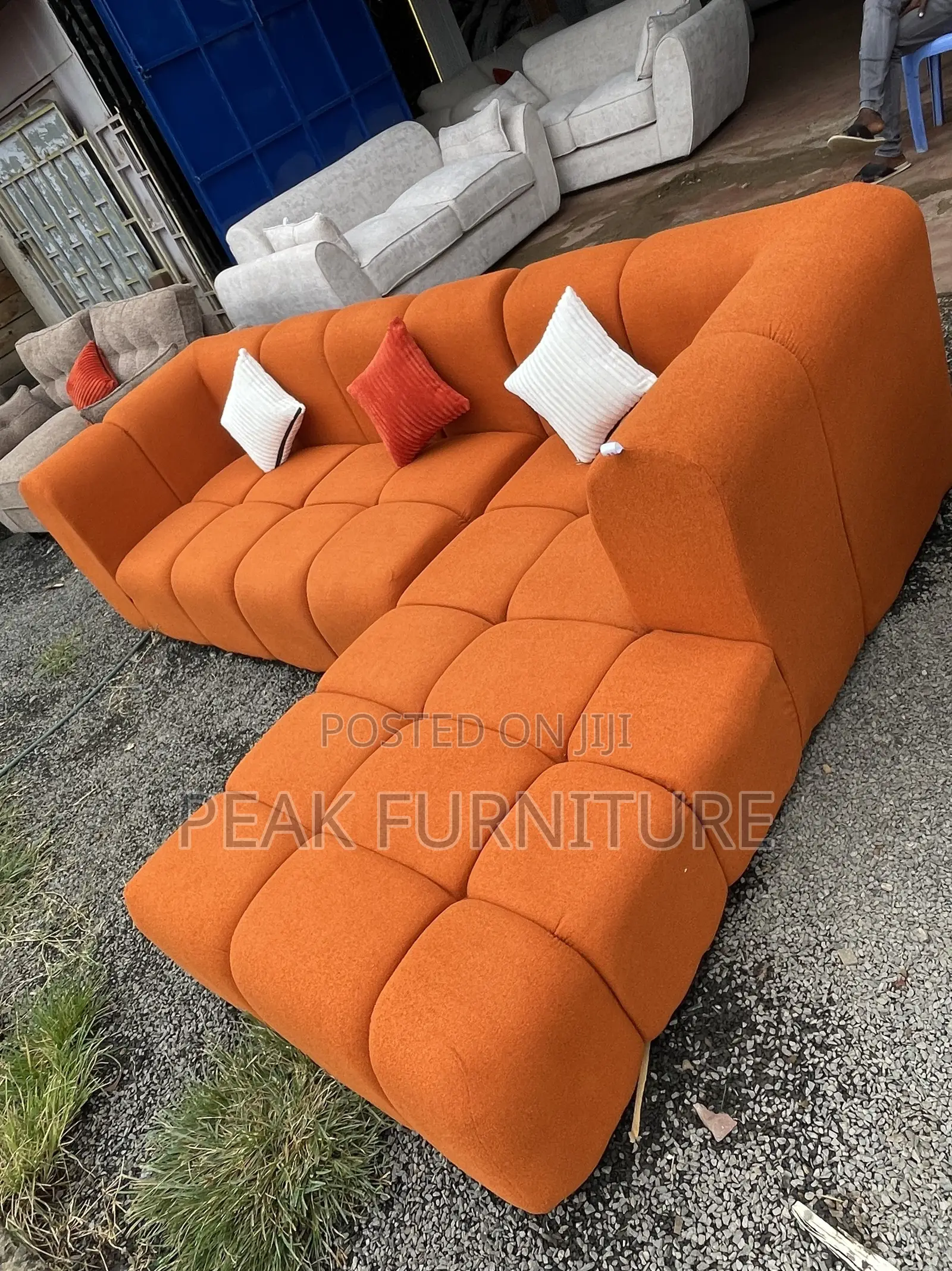 Luxury Orange Bubble Lseat Sofa