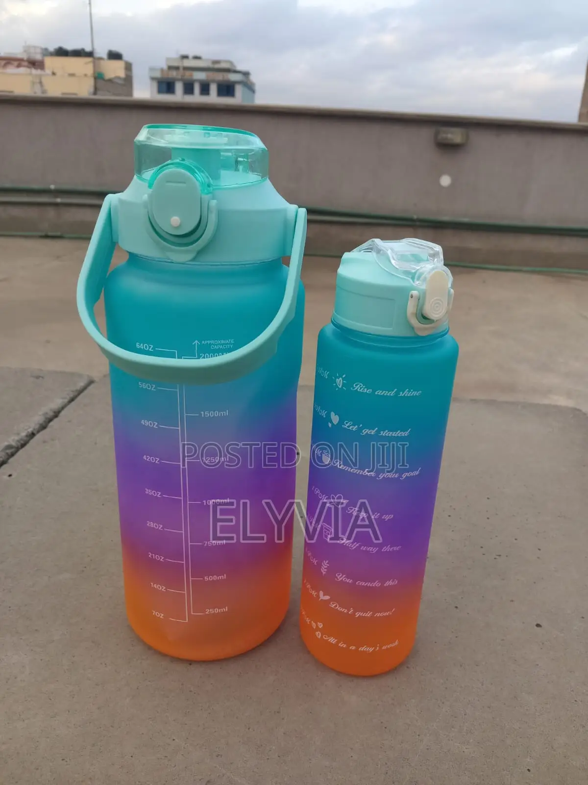 2 in 1 Motivational Water Bottle