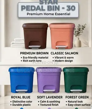 30 Litres Star Pedal Waste Bin Durable Home Office Dustbin