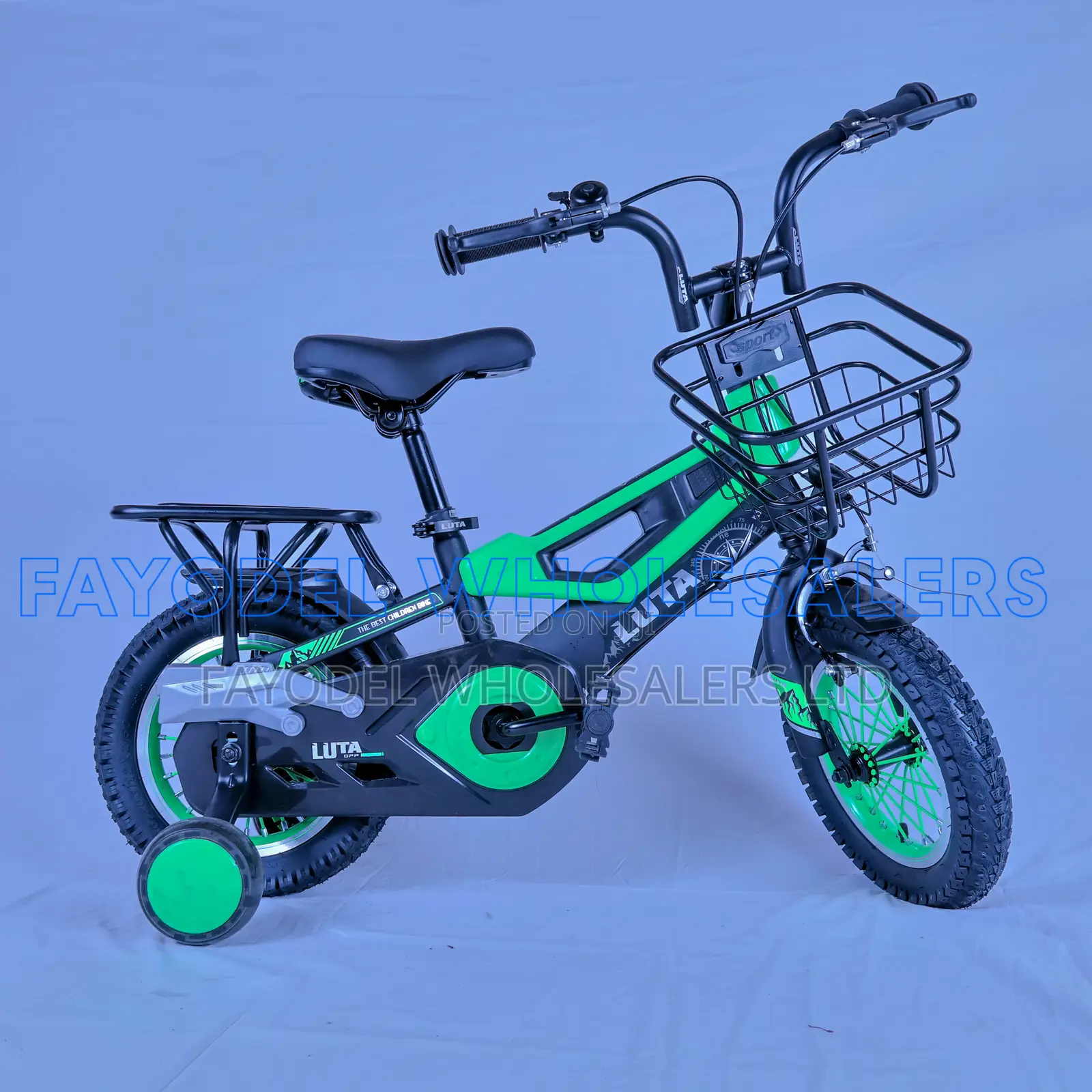 Green Luta Kids Sports Bike With Training Wheels