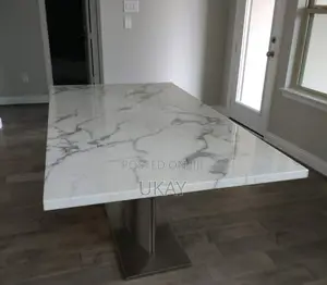 Modern White Marble Dining Table.