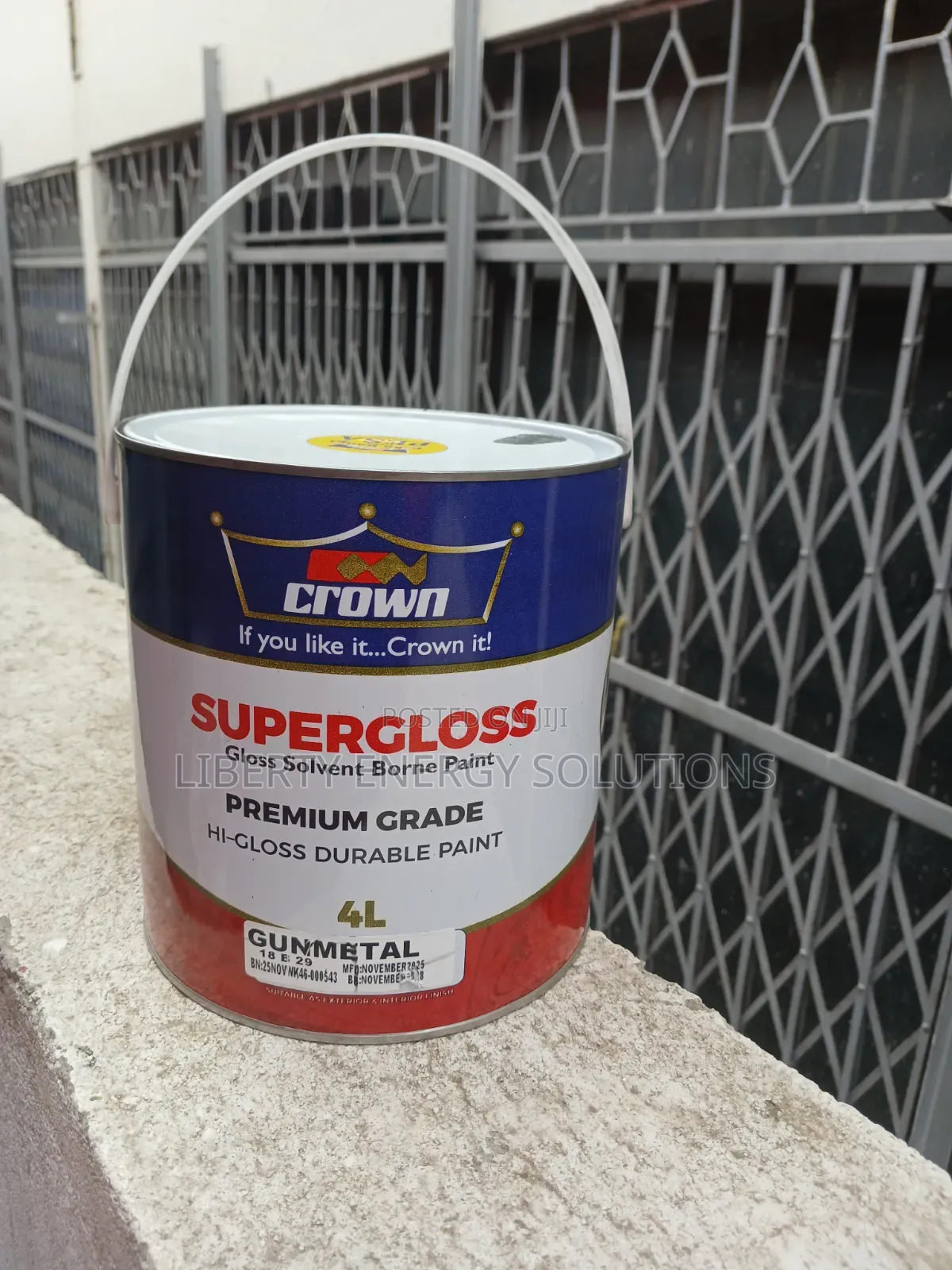 Crown Super Gloss Gunmetal 4litre
