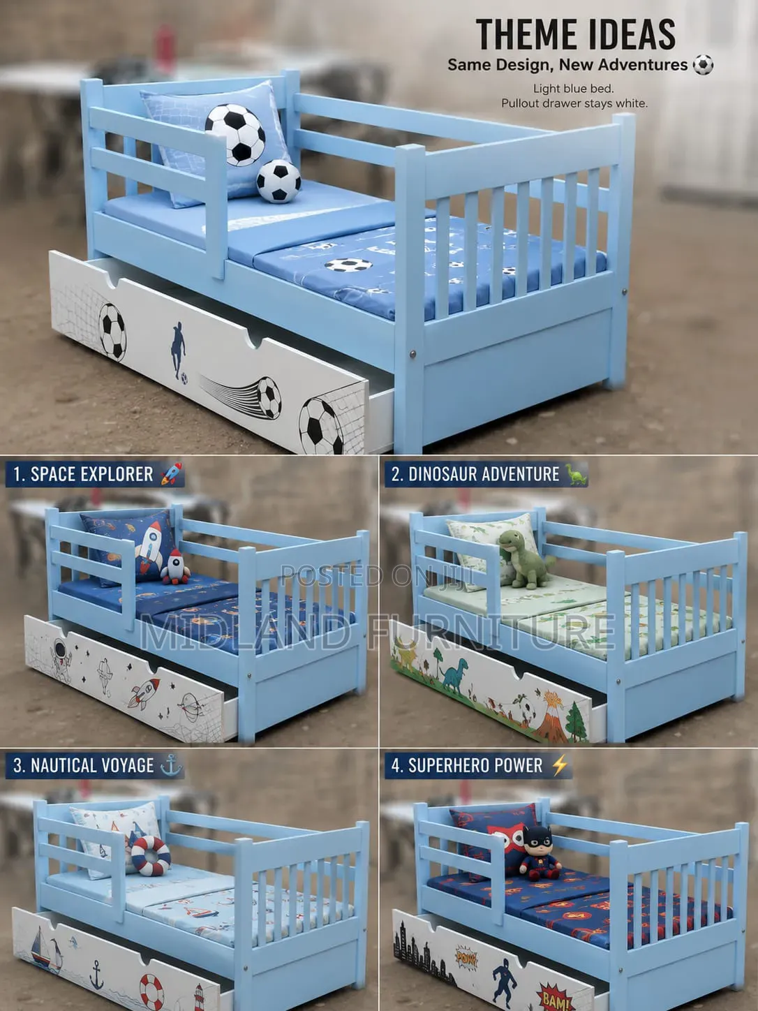 Toddler Bed With Storage Underdrawer Pay on Delivery