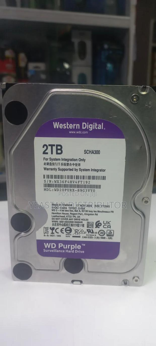 Western Digital Purple 2tb Surveillance Hard Drivewd20purx-89g3v0