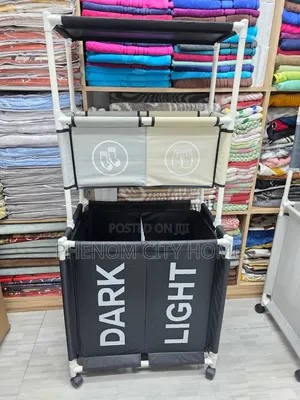 Double Compartment Laundry Basket
