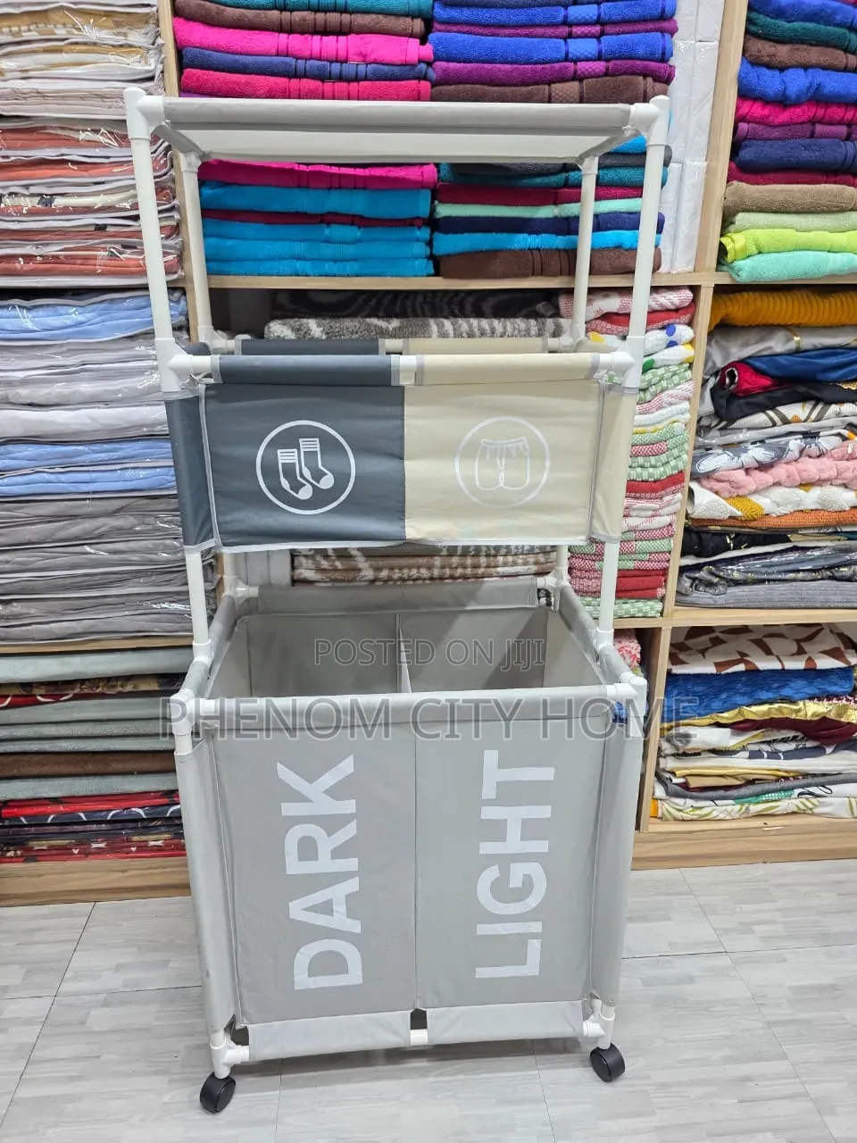 Double Compartment Laundry Basket