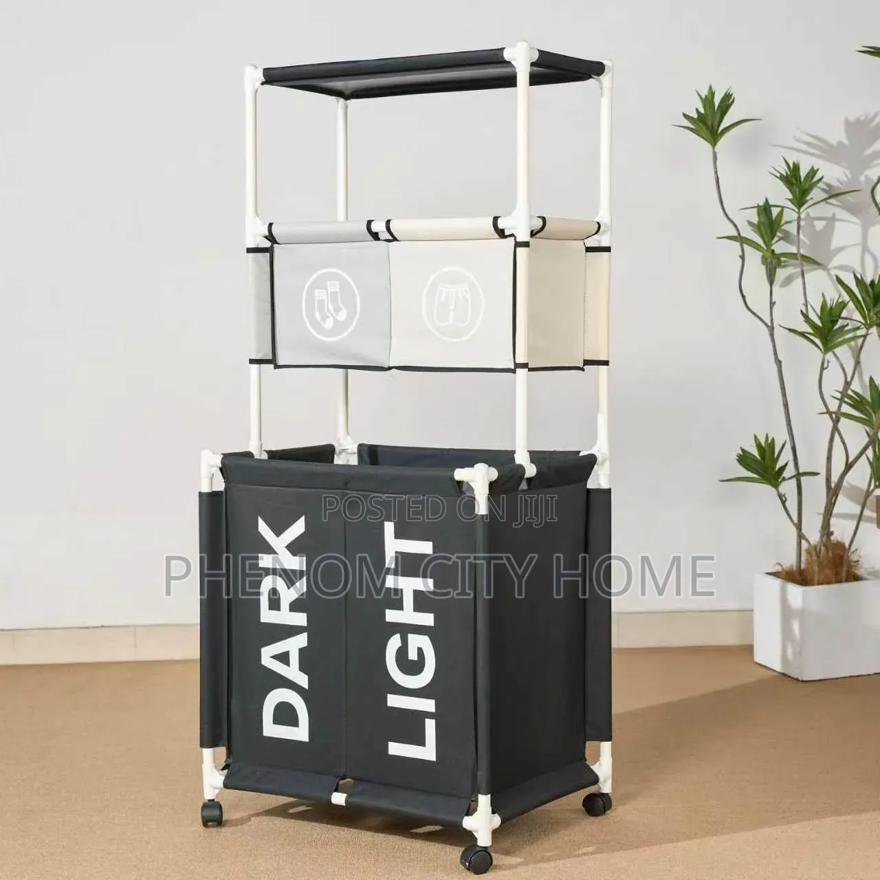 Double Compartment Laundry Basket