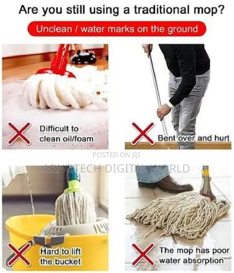 360°Rotating Adjustable Cleaning Mop,For Ceiling, Floor and Wall