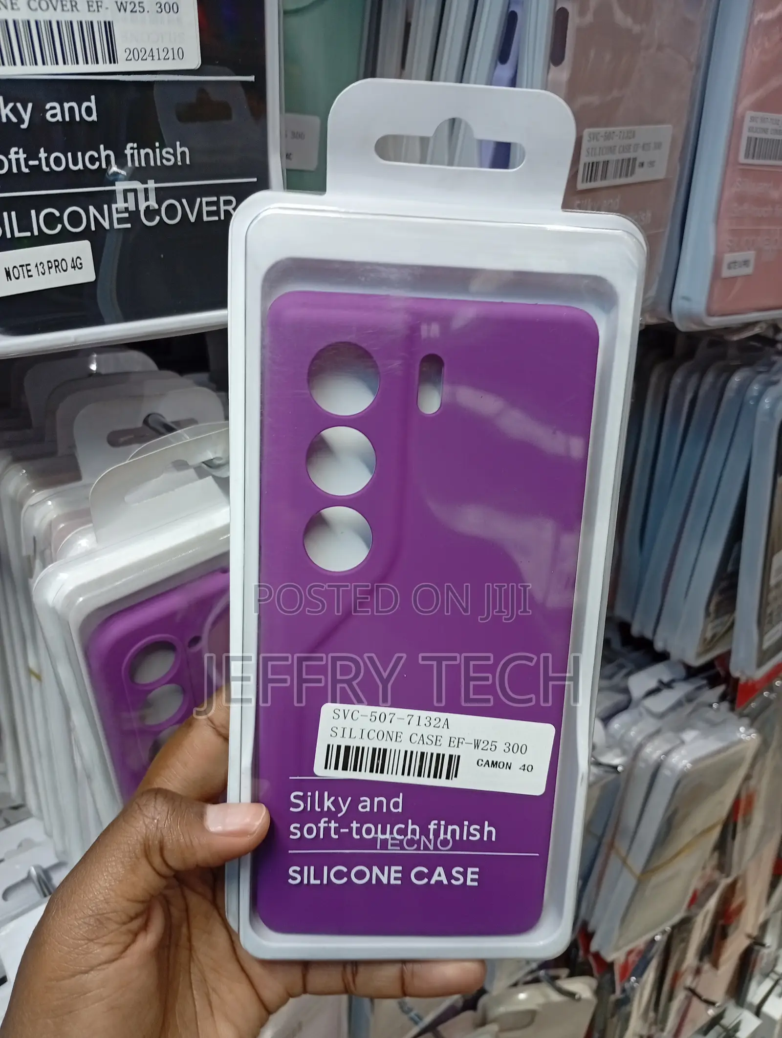 Purple Matte Silicone Case for the Tecno Camon 40 Pro.
