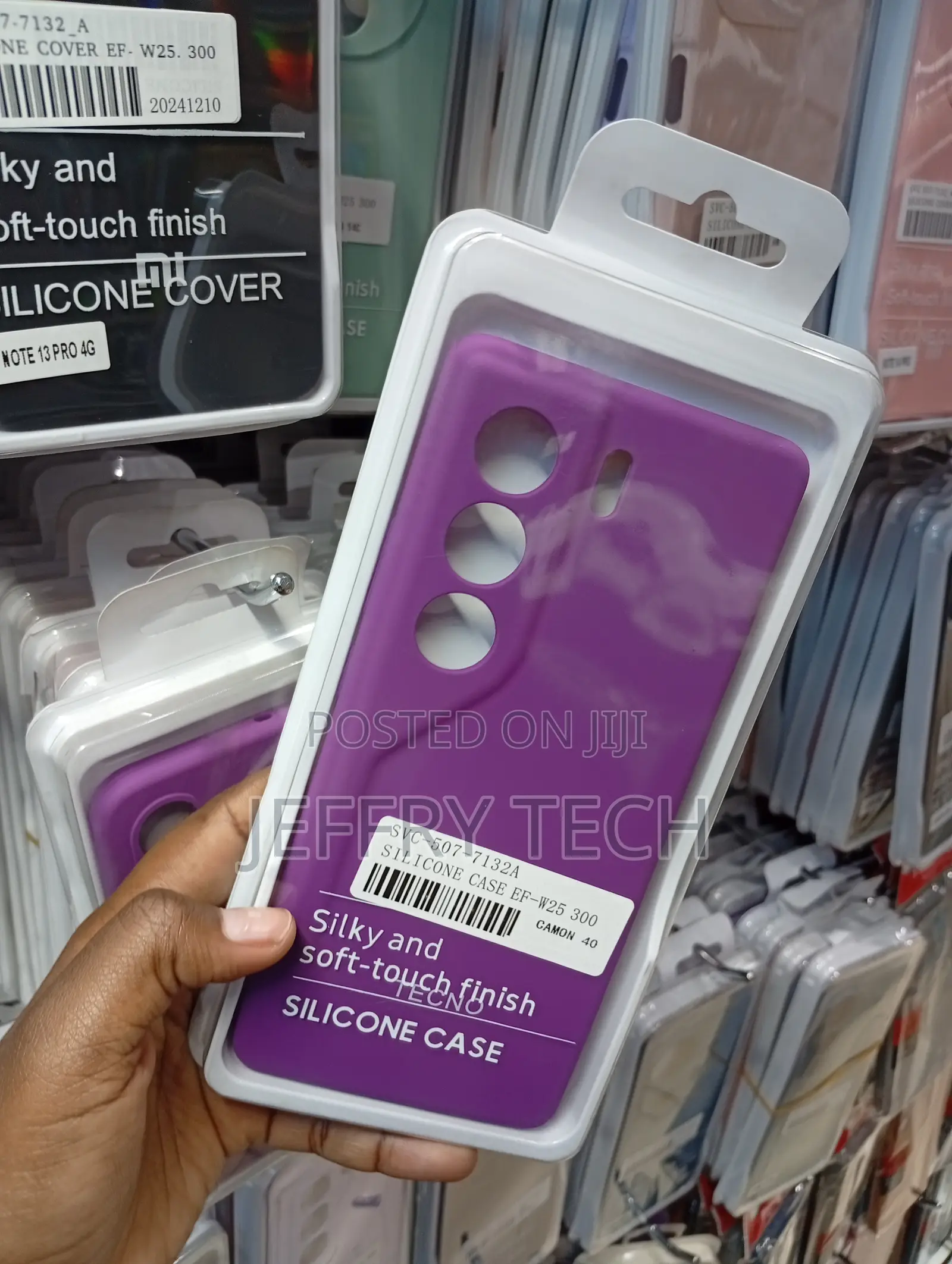 Purple Matte Silicone Case for the Tecno Camon 40 Pro.