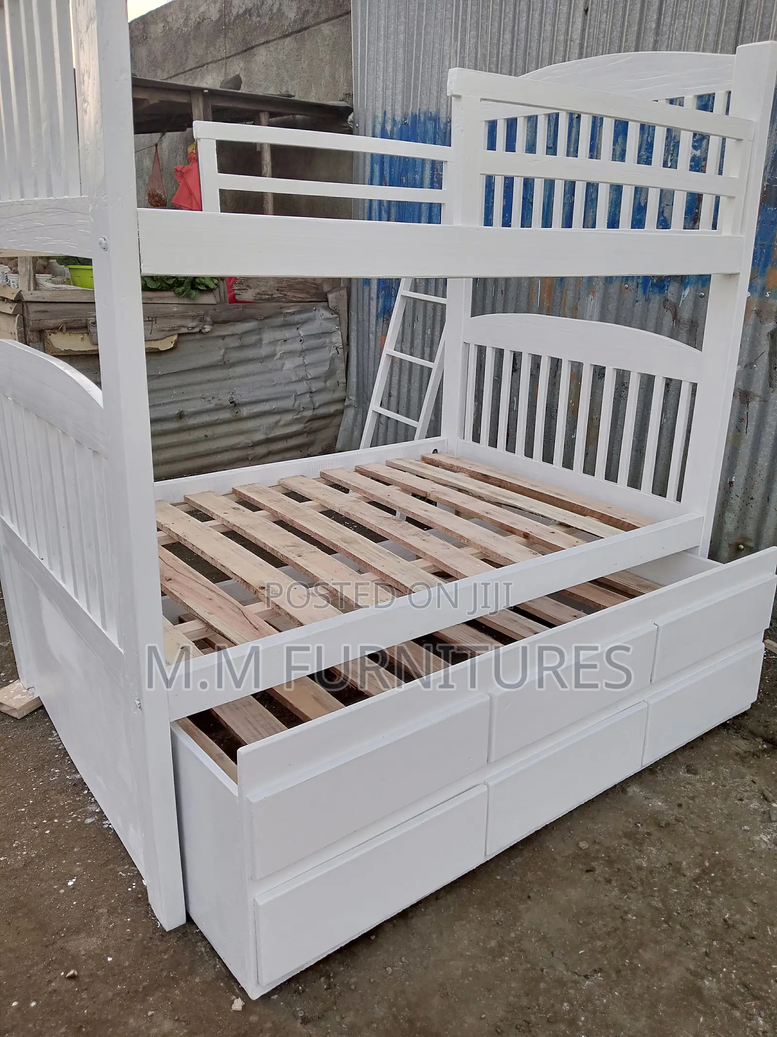 White Double Decker Bed