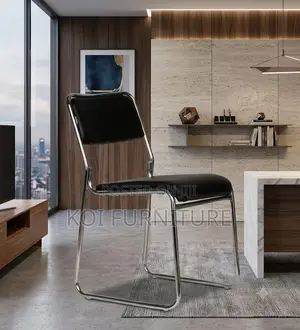 Office Chairs; Leather Chrome Based Office Seat