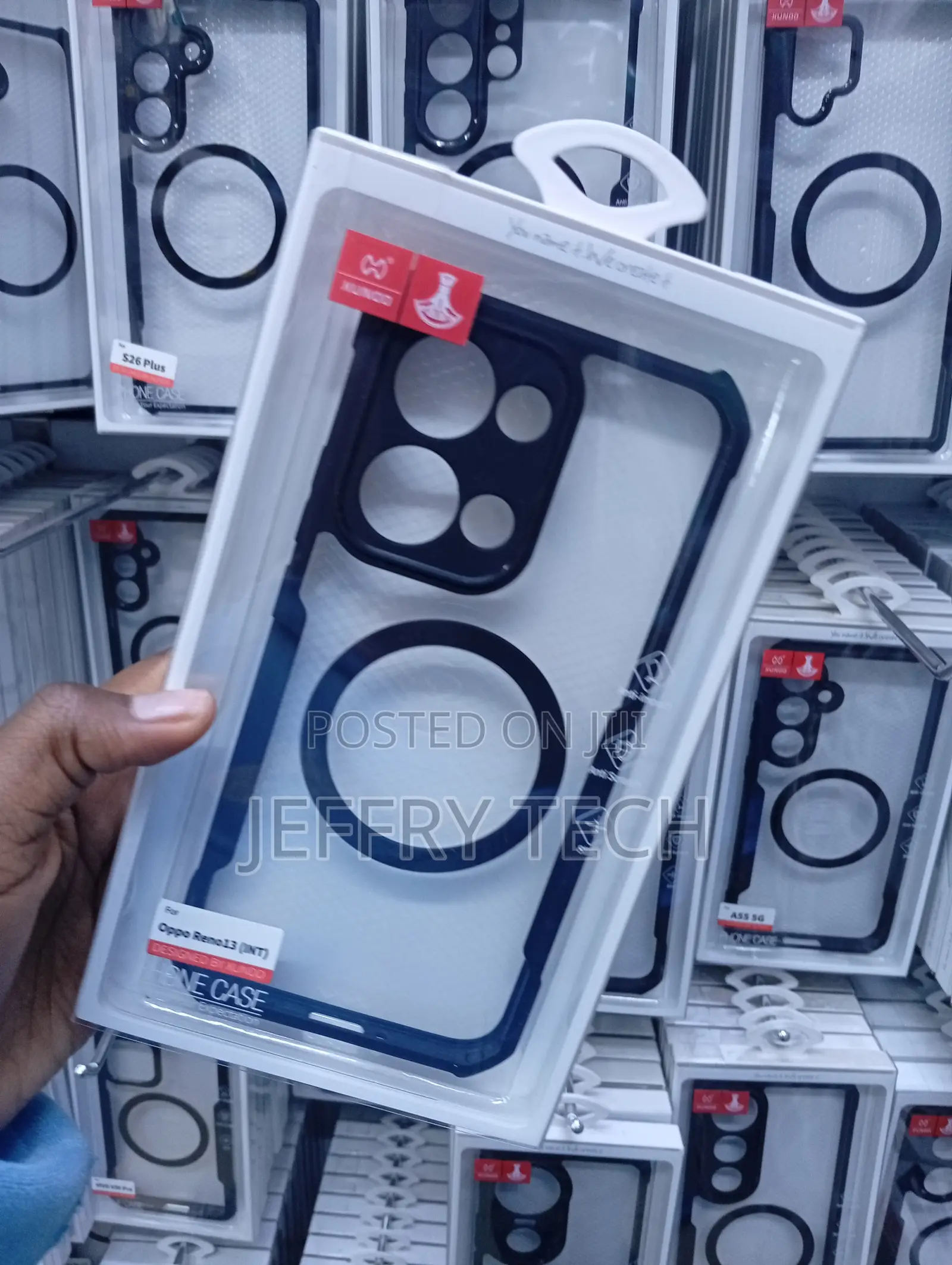 Oppo Reno 13 Case With a Dark, Shockproof Bumper Frame