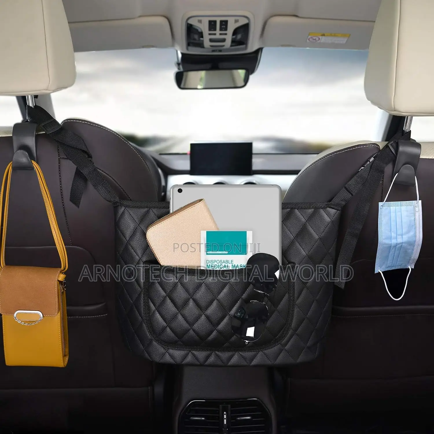 Pu Leather Car in Between Seat Organizer