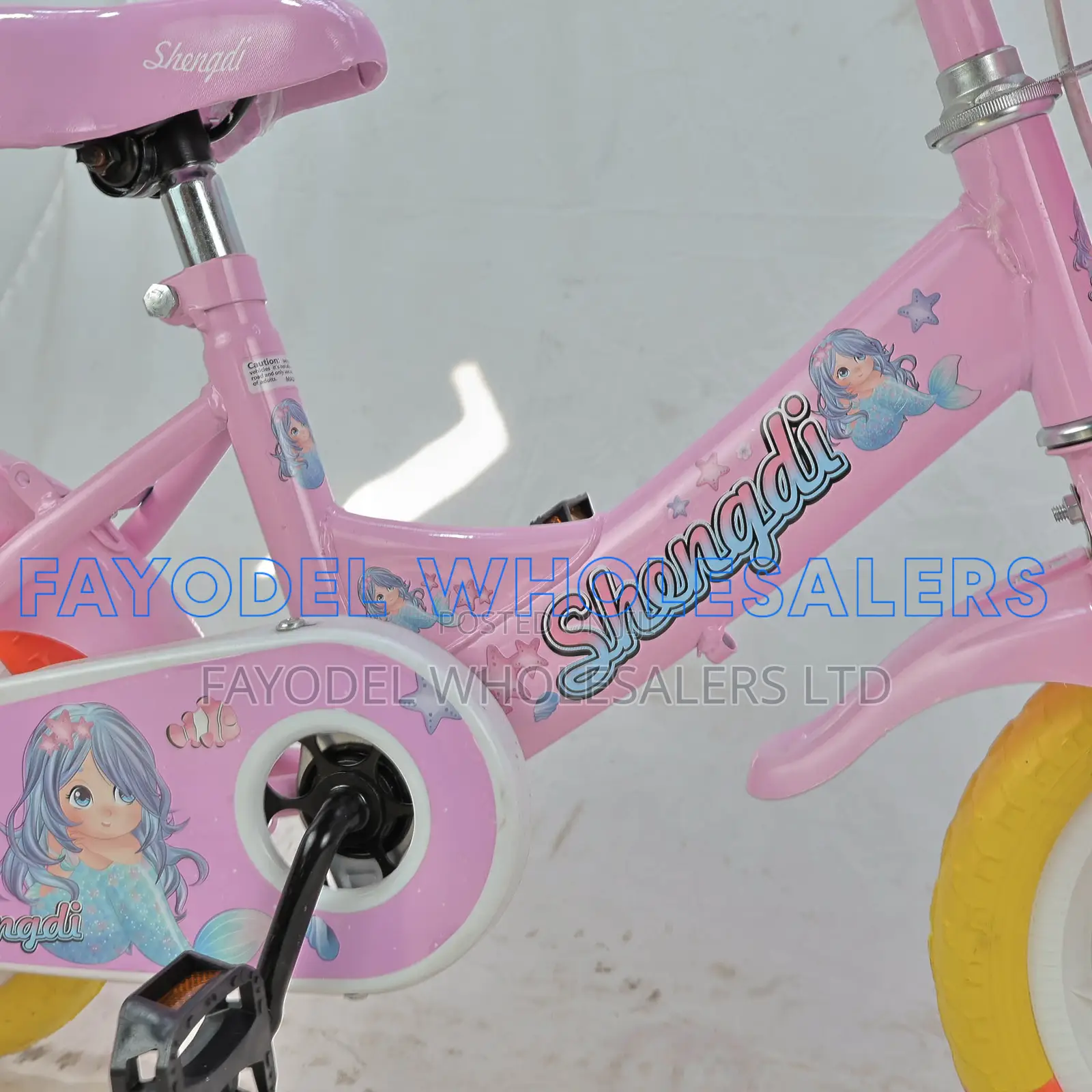 Pink Shengdi Kids Bicycle – Training Wheels Basket