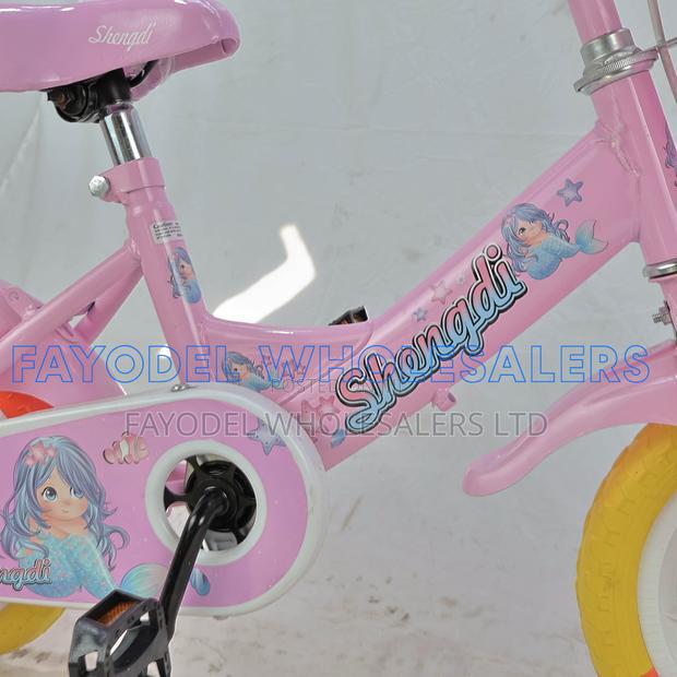 Pink Shengdi Kids Bicycle – Training Wheels Basket