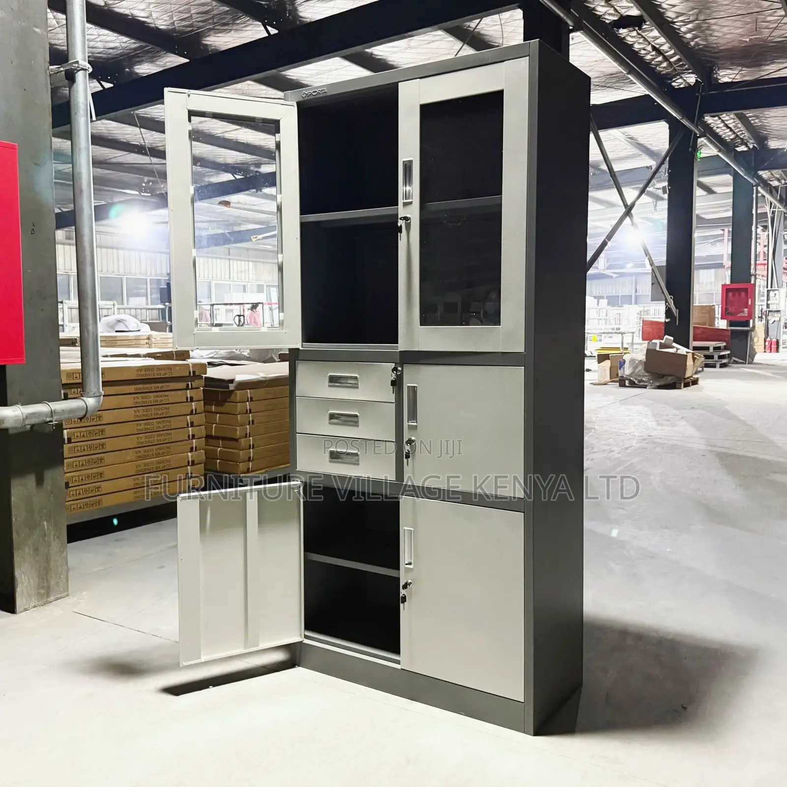 4-Door Steel Cabinet With Safe