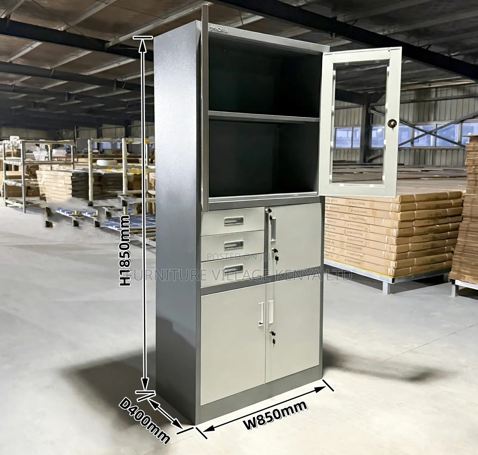 4-Door Steel Cabinet With Safe