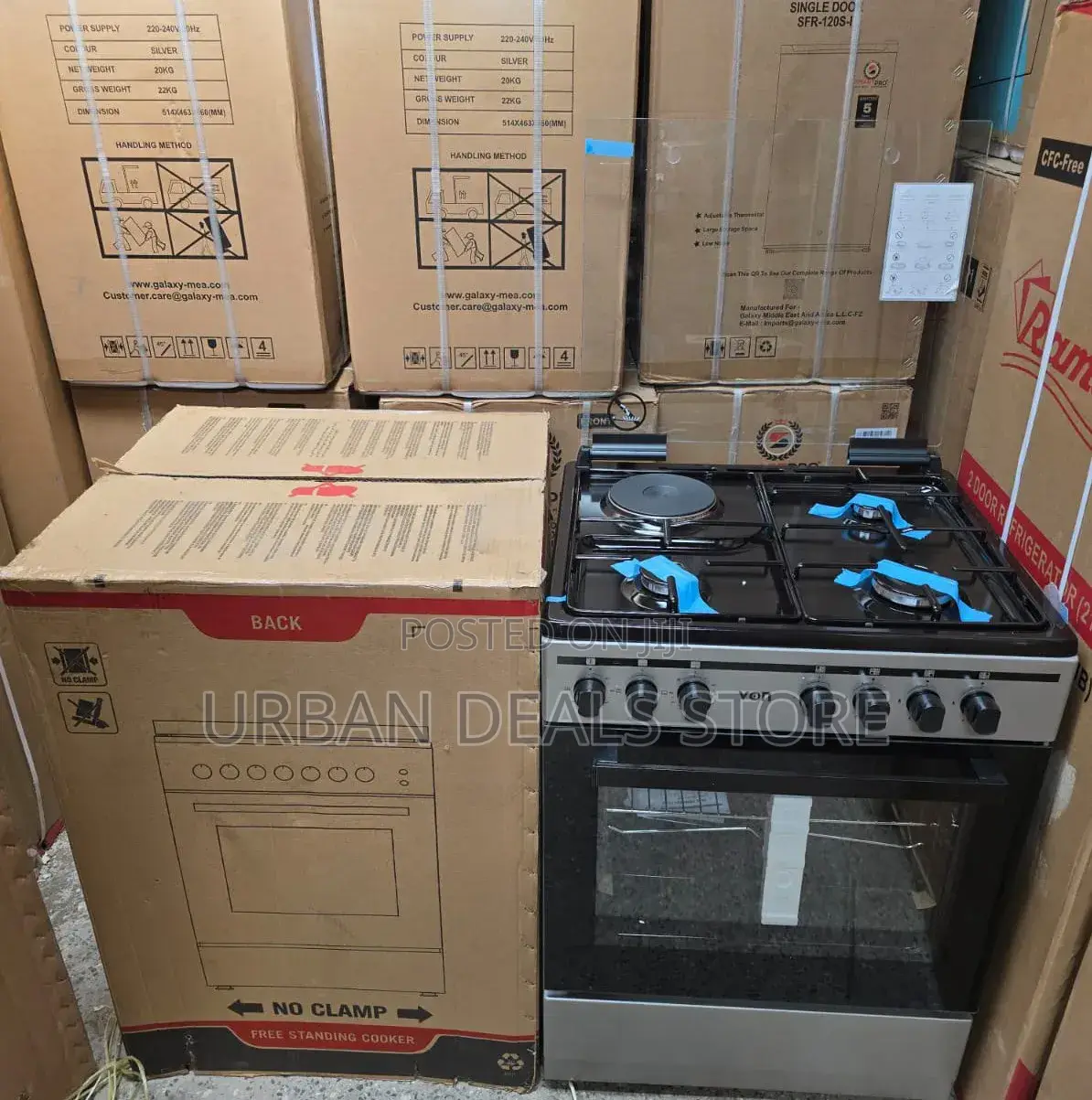 Von 60×60 Standing Cooker – 3 Gas + 1 Electric