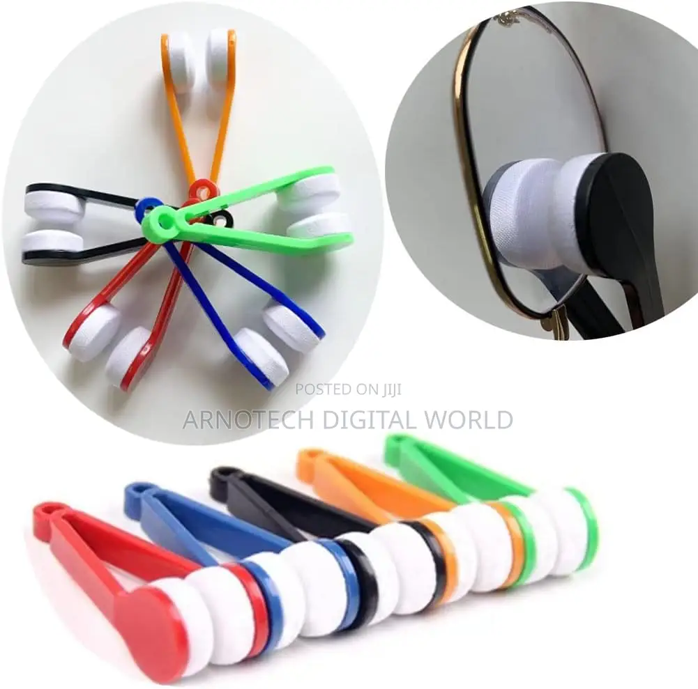 Microfiber Spectacles Cleaner Soft Brush Eyeglass Cleaning Clip