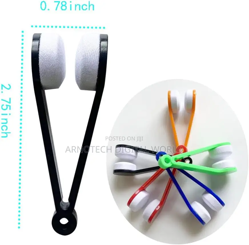 Microfiber Spectacles Cleaner Soft Brush Eyeglass Cleaning Clip