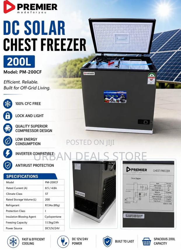 Premier 200l Dc Chest Freezer